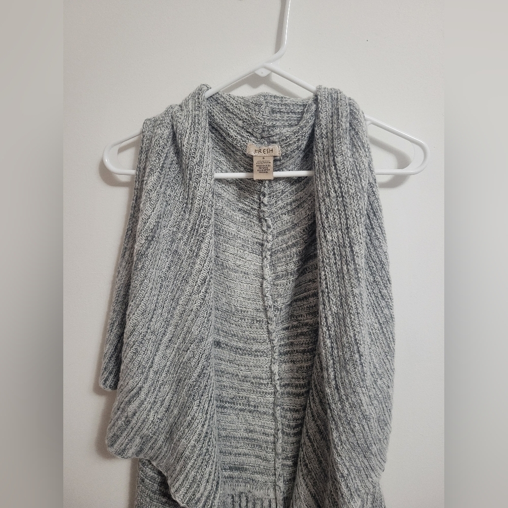 Fresh- Gray Long- Short Sleeve Sweater Cardigan - Picture 3 of 6